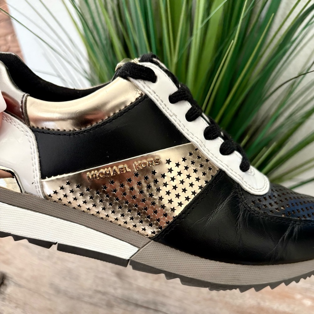 Michael Kors Allie Metallic Perforated Sneakers - Picture 6 of 8